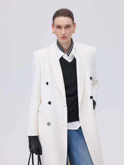 Double-Breasted Wool Mohair Coat